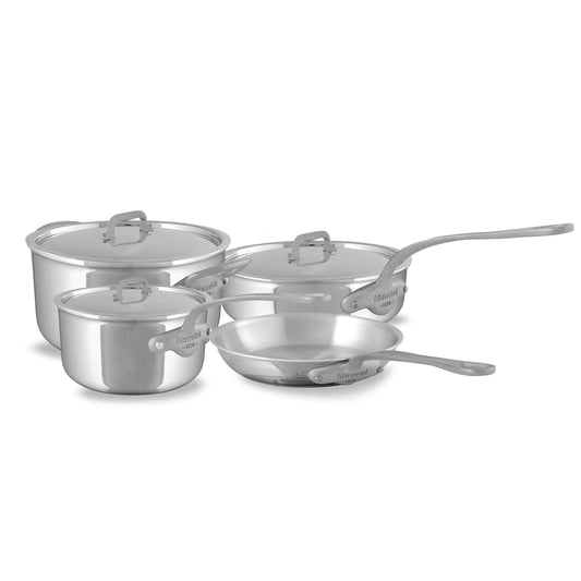 Mauviel M'Cook SB 5-Ply 7-Piece Cookware Set With Brushed Cast Stainless Steel Handles
