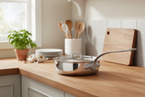 Mauviel M'Cook SB 5-Ply Saute Pan With Lid, Brushed Cast Stainless Steel Handle, 3.4-Qt