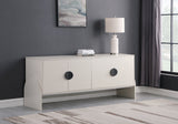 Beckwith Cream Sideboard: Stylish Buffet with Custom Handles, Linen Textured Finish & Modern Design