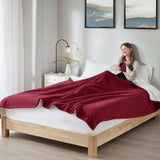 Heated Fleece & Sherpa Electric Bedding Blanket, Burgundy
