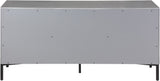 Glitz Contemporary Sideboard Buffet - Starburst Design with Antique Silver Finish & Storage Solutions