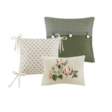7 Piece Vintage Floral Comforter Set, Green