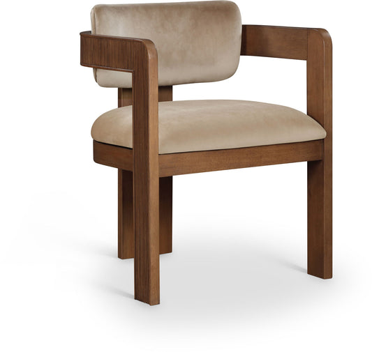 Sacha - Velvet Dining Chair With Brown Base (Set of 2)