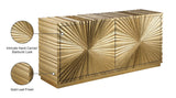 Golda Gold Leaf Sideboard Buffet - Glamorous Hand-Carved Starburst Design for Contemporary Dining Room