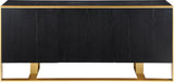 Sherwood Modern Sideboard Buffet with Black Oak Veneer & Gold Iron Base - Stylish Storage Solution