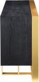 Sherwood Modern Sideboard Buffet with Black Oak Veneer & Gold Iron Base - Stylish Storage Solution