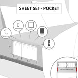 Sheet Set with Side Storage Pockets, Dark Grey
