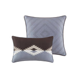 Cabin-Inspired Comforter Set in Rustic Geometric Print, Blue