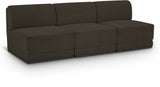 Ollie 90" Boucle Fabric Upholstered 3pc. Armless Modular Sofa