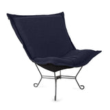 Scroll Puff Chair Titanium- Barbet Royal/Black