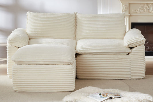 DERVAL 80" Loveseat with 1 Ottoman