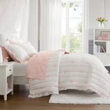 Soft Bow Embroidered Quilt Mini Set, Pink