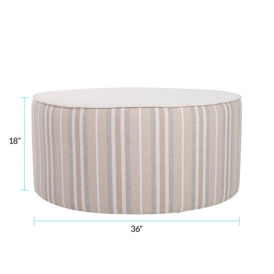 Indoor/Outdoor Universal Round Ottoman Dune Sand Cover Only