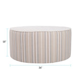 Indoor/Outdoor Universal Round Ottoman Dune Sand Cover Only