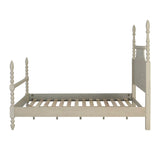 Rolling Pin Style Turned Post Bed Bedframe, Antique Cream*