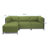 Axis 4pc Sectional Seascape Moss Titanium Frame