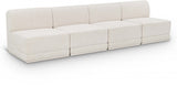 Ollie 120" Boucle Fabric Upholstered 4pc. Armless Modular Sofa