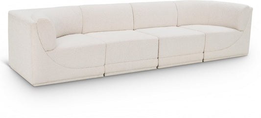 Ollie 128" Boucle Fabric Upholstered 4pc. Modular Sofa