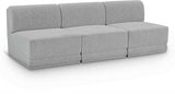 Ollie 90" Boucle Fabric Upholstered 3pc. Armless Modular Sofa