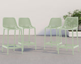 Mykonos Contemporary Outdoor Patio Stool Set of 4 - Weather Resistant, Stylish, Durable Design