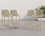 Mykonos Contemporary Outdoor Patio Stool Set of 4 - Weather Resistant, Stylish, Durable Design