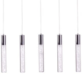 Acrylic Cylinder Chandelier // 5 Light