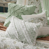 9 Piece Cotton Percale Floral Comforter Set, Sage Green