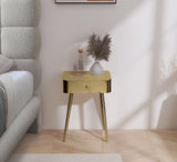 Rylan Night Stand - Modern Metal Storage Table with Drawer for a Stylish and Minimalist Bedroom Decor