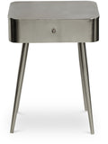 Rylan Night Stand - Modern Metal Storage Table with Drawer for a Stylish and Minimalist Bedroom Decor