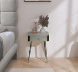Rylan Night Stand - Modern Metal Storage Table with Drawer for a Stylish and Minimalist Bedroom Decor