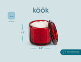 Kook Embossed Glass Salt Cellar with Lid 10 oz