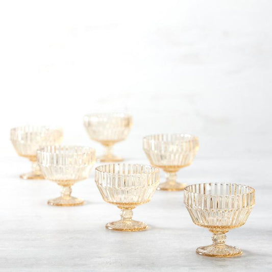 Archie Ginger Gold Footed Dessert Bowl 10oz