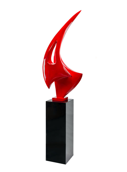 Sail Floor Sculpture // Red with Black Stand