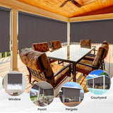 Solar Crank Outdoor Roller Shade with Teslin, No Cassette