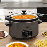 4QT Slow Cooker, Programmable Pot with Locking Lid