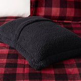 Plush To Sherpa Winter Comforter Set, Red Buffalo Check