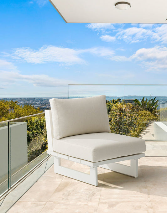 Maldives Outdoor Patio Chair - Stylish Modular Design with Water Resistant Fabric for Ultimate Comfort