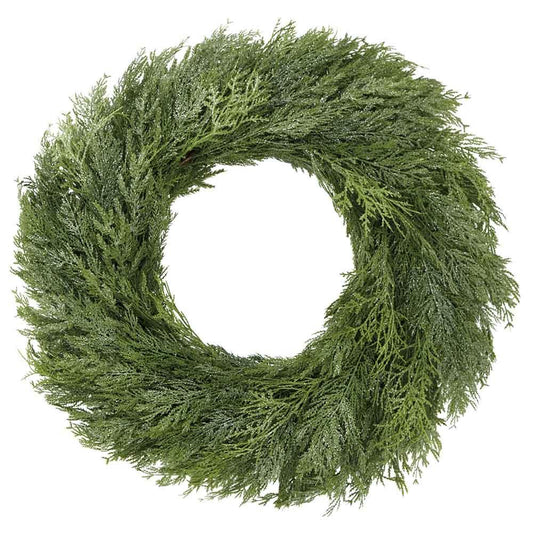 30" Deluxe Mixed Cedar Glitter Wreath