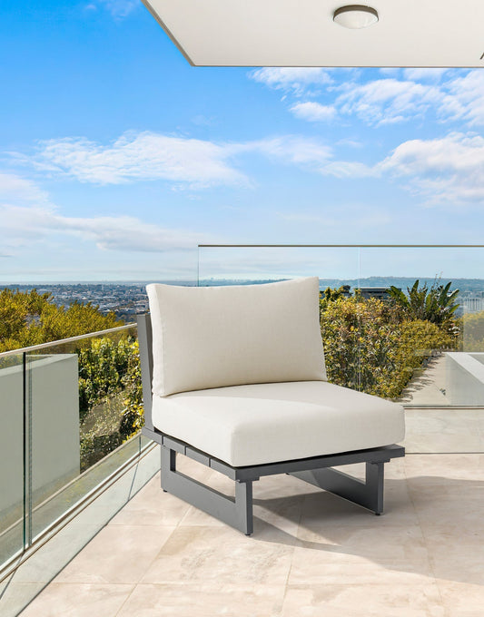 Maldives Outdoor Patio Chair - Contemporary Modular Design with Durable Aluminum Frame for Your Deck