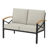Outdoor Loveseat with Cushions, Rust-Proof & Weatherproof