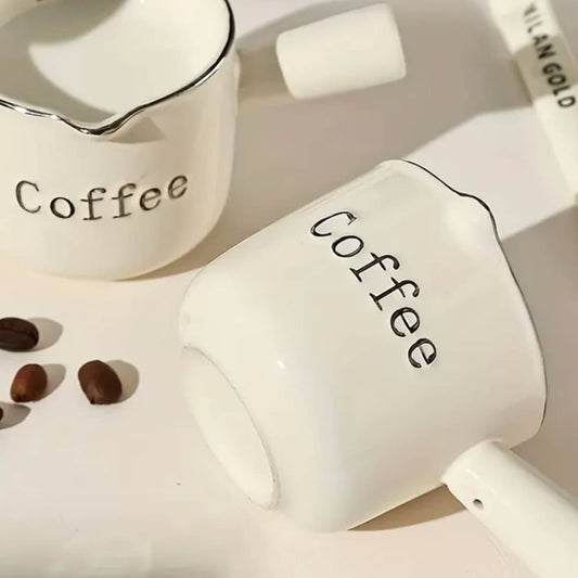 Espresso Ceramic Graduated Measuring Cup With Handle
