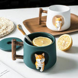 Shiba Inu Mug with Lid and Spoon Ceramic Cup