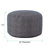 Round Foot Pouf Lynx Indigo