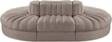 Rummi - Oval Velvet Performance Fabric Upholstered 6 Piece Modular Sectional