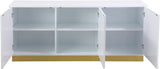 Cosmopolitan Acrylic Contemporary Sideboard Buffet with Gold Accents for Stylish Dining Spaces
