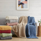 Handmade Chunky Double Knit Throw, Sage Green