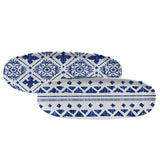 SHALLOW OVAL PLATTER LARGE ORGANIC STONEWARE Ø 14.17x5.12" SET OF 2 DESIGNS MAYA