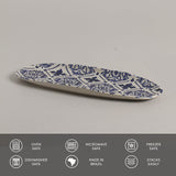 SHALLOW OVAL PLATTER LARGE ORGANIC STONEWARE Ø 14.17x5.12" SET OF 2 DESIGNS MAYA