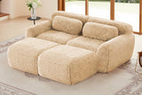 MELLOW 80" Loveseat with 2 Ottomans