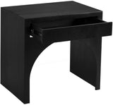 June Elegant Mid Century Night Stand with Curved Design and Push-to-Open Drawer for Storage